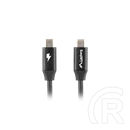 Lanberg USB-C (M/M) 2.0 adatkábel 1,8 m (fekete, USB 2.0, 60W PD, Quick Charge 4.0, 480 Mb/s)