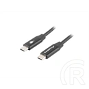 Lanberg USB-C (M/M) 2.0 adatkábel (USB-C - USB-C, 60W, gyorstöltés 4.0, 50 cm, fekete)