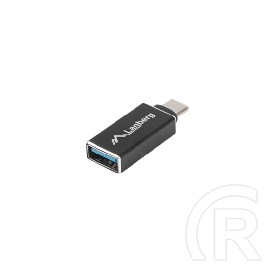 Lanberg USB-C (M) -> USB-A (F) adapter (USB 3.1 Gen 1, OTG, 5 Gbit/s, nikkelezett csatlakozó, fekete)