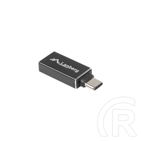 Lanberg USB-C (M) -> USB-A (F) adapter (USB 3.1 Gen 1, OTG, 5 Gbit/s, nikkelezett csatlakozó, fekete)