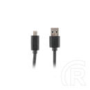 Lanberg USB-C (M) - USB-A (M) adatkábel (1,8 m, USB 3.1 Gen1, 5 Gbit/s, aranyozott csatlakozó, fekete)