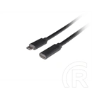 Lanberg USB-C kábel (USB-C M/F, USB 3.1 Gen1, 1,5 m, 5 Gbit/s, fekete)