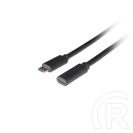 Lanberg USB-C kábel (USB-C M/F, USB 3.1 Gen1, 1,5 m, 5 Gbit/s, fekete)