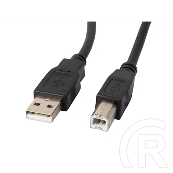 Lanberg USB kábel (USB-A -> USB-B, USB 2.0, 1 m, ferrit, aranyozott csatlakozó, fekete)