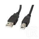 Lanberg USB kábel (fekete, 1,8 m, USB-A - USB-B, USB 2.0, 480 Mb/s, ferrit, aranyozott csatlakozók)