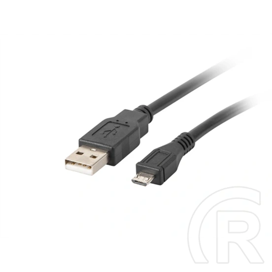Lanberg USB micro (M)->USB-A (M) 2.0 kábel (0,3 m, 480 Mb/s, aranyozott csatlakozó, fekete)