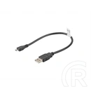 Lanberg USB micro (M)->USB-A (M) 2.0 kábel (0,3 m, 480 Mb/s, aranyozott csatlakozó, fekete)