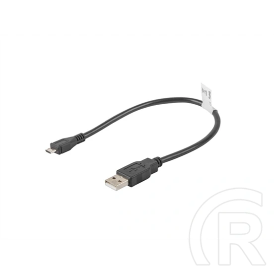 Lanberg USB micro (M)->USB-A (M) 2.0 kábel (0,3 m, 480 Mb/s, aranyozott csatlakozó, fekete)