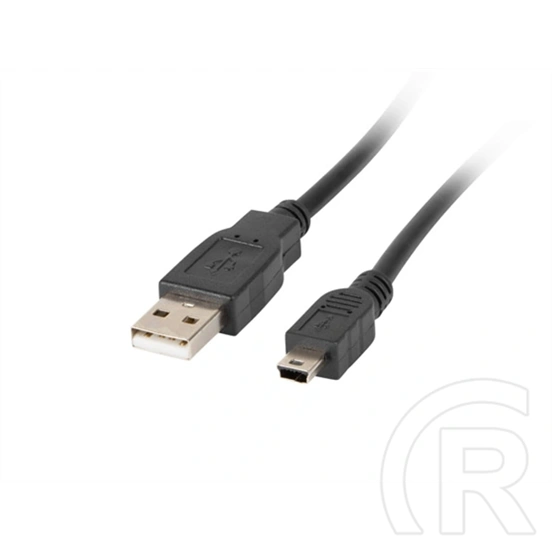 Lanberg USB mini (M) - USB-A (M) 1,8 m kábel (fekete, USB 2.0, ferrit, aranyozott csatlakozó, 30 AWG, 480 Mb/s)
