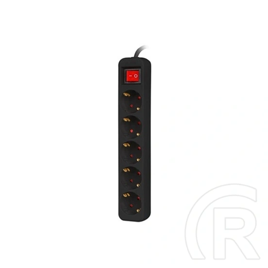Lanberg elosztó (5x Schuko, 3 m kábel, kapcsoló, 2500 W, fekete)