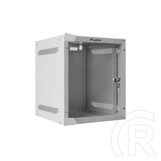 Lanberg fali rack szekrény (10", 6U, 310mm mély, üvegajtó, lapraszerelt, szürke)