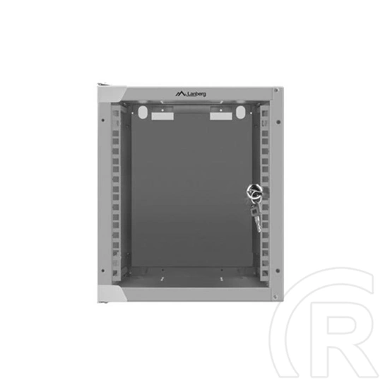 Lanberg fali rack szekrény (10", 6U, 310mm mély, üvegajtó, lapraszerelt, szürke)