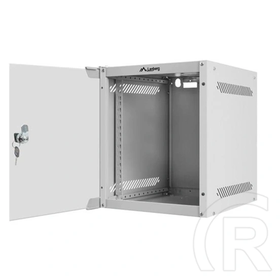 Lanberg fali rack szekrény (10", 6U, 310mm mély, üvegajtó, lapraszerelt, szürke)