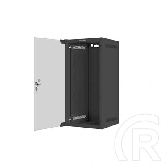 Lanberg fali rackszekrény (10", 12U, 310mm mély, üvegajtó, lapraszerelt, fekete)