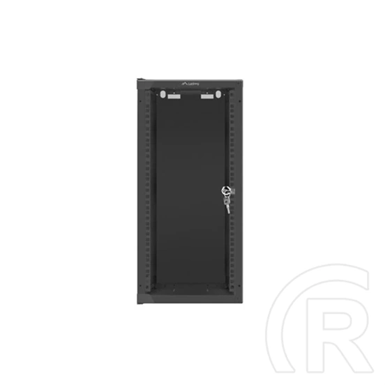 Lanberg fali rackszekrény (10", 12U, 310mm mély, üvegajtó, lapraszerelt, fekete)