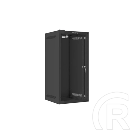 Lanberg fali rackszekrény (10", 12U, 310mm mély, üvegajtó, lapraszerelt, fekete)