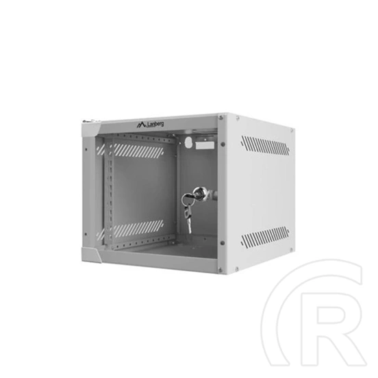 Lanberg fali rackszekrény (10", 4U, 310mm mély, üvegajtó, lapraszerelt, szürke)