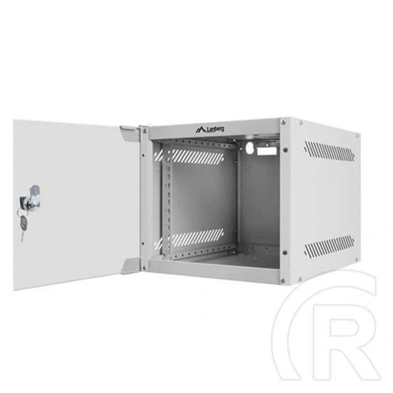 Lanberg fali rackszekrény (10", 4U, 310mm mély, üvegajtó, lapraszerelt, szürke)