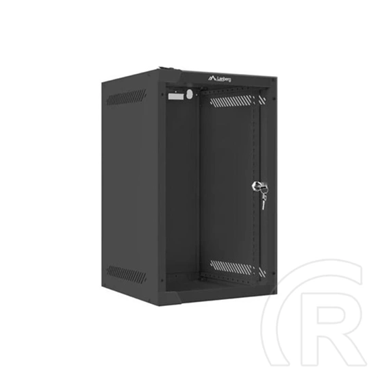 Lanberg fali rackszekrény (10", 9U, 280x310 mm, üvegajtó, lapraszerelt, fekete)