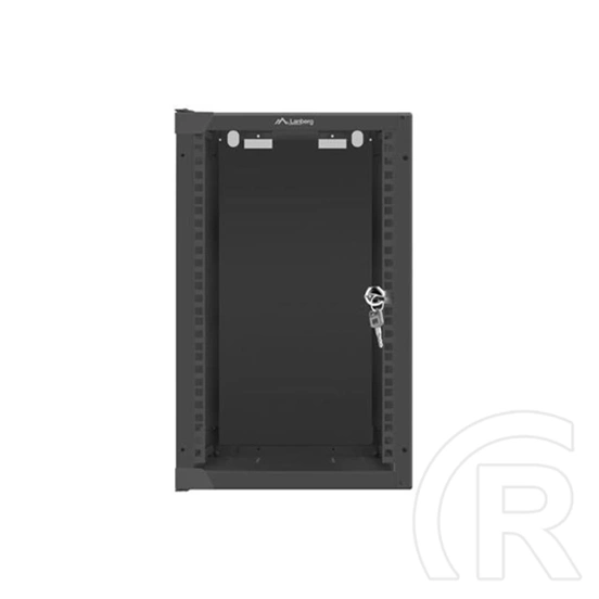 Lanberg fali rackszekrény (10", 9U, 280x310 mm, üvegajtó, lapraszerelt, fekete)
