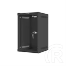 Lanberg fali rackszekrény (10", 9U, 280x310 mm, üvegajtó, lapraszerelt, fekete)