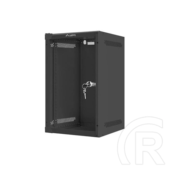 Lanberg fali rackszekrény (10", 9U, 280x310 mm, üvegajtó, lapraszerelt, fekete)