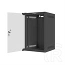Lanberg fali rackszekrény (10", 9U, 280x310 mm, üvegajtó, lapraszerelt, fekete)