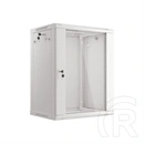 Lanberg fali rackszekrény 15U (19", 600x450 mm, edzett üvegajtó, lapraszerelt, szürke)