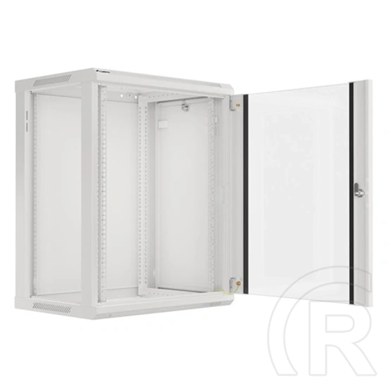 Lanberg fali rackszekrény 15U (19", 600x450 mm, edzett üvegajtó, lapraszerelt, szürke)