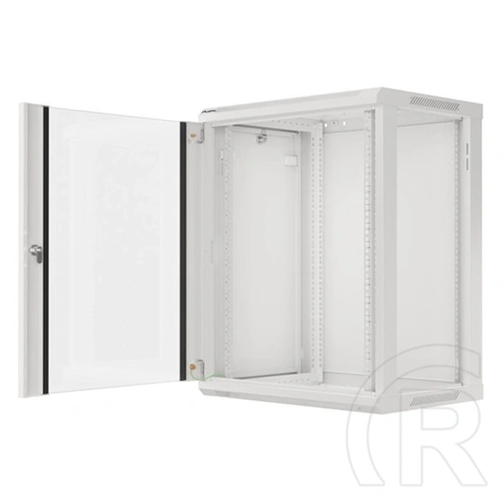 Lanberg fali rackszekrény 15U (19", 600x450 mm, edzett üvegajtó, lapraszerelt, szürke)
