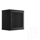 Lanberg fali rackszekrény (19", 12U, 600x450 mm, perforált ajtó, lapraszerelt, fekete)