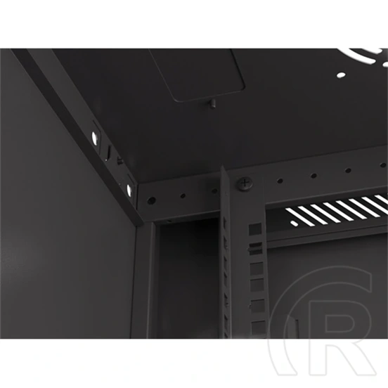 Lanberg fali rackszekrény (19", 12U, 600x450 mm, perforált ajtó, lapraszerelt, fekete)