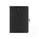Lanberg fali rackszekrény (19", 12U, 600x450 mm, perforált ajtó, lapraszerelt, fekete)