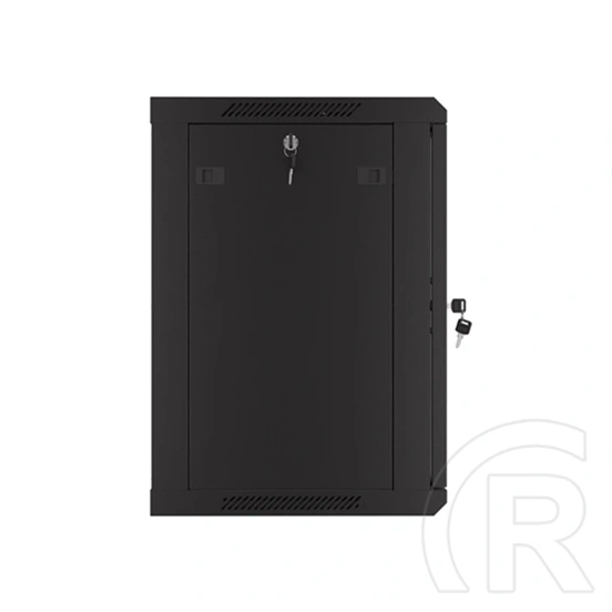 Lanberg fali rackszekrény (19", 12U, 600x450 mm, perforált ajtó, lapraszerelt, fekete)