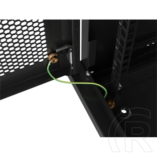 Lanberg fali rackszekrény (19", 12U, 600x450 mm, perforált ajtó, lapraszerelt, fekete)