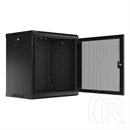Lanberg fali rackszekrény (19", 12U, 600x450 mm, perforált ajtó, lapraszerelt, fekete)