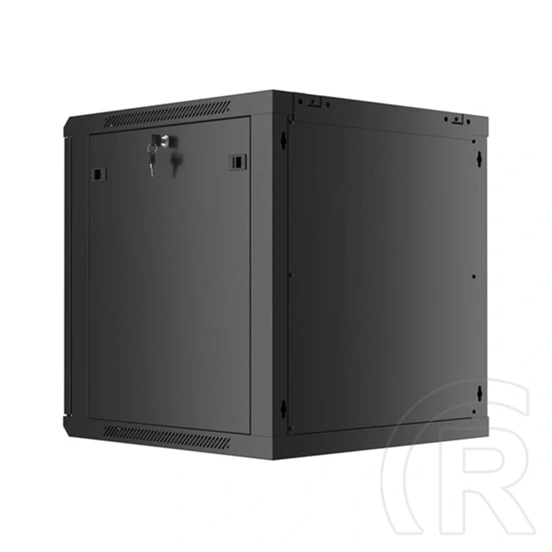 Lanberg fali rackszekrény (19", 12U, 600x600 mm, üvegajtó, lapraszerelt, fekete)