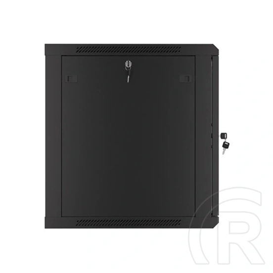 Lanberg fali rackszekrény (19", 12U, 600x600 mm, üvegajtó, lapraszerelt, fekete)
