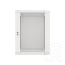Lanberg fali rackszekrény (19", 15U, 600x600 mm, üvegajtó, lapraszerelt, szürke)