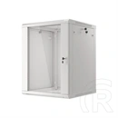 Lanberg fali rackszekrény (19", 15U, 600x600 mm, üvegajtó, lapraszerelt, szürke)
