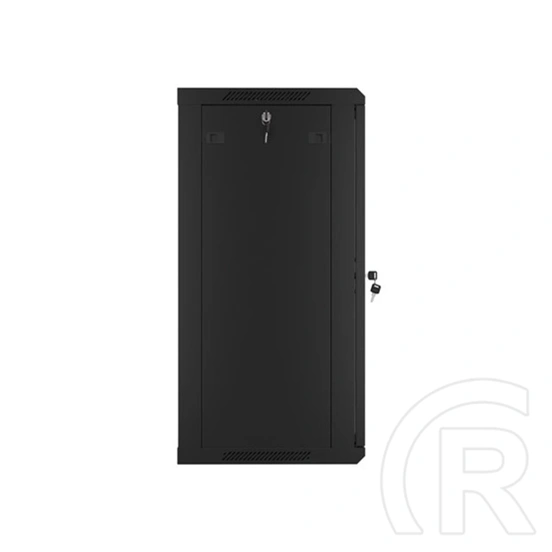 Lanberg fali rackszekrény (19", 18U, 600x450 mm, üvegajtó, lapraszerelt, fekete)
