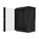 Lanberg fali rackszekrény (19", 18U, 600x450 mm, üvegajtó, lapraszerelt, fekete)