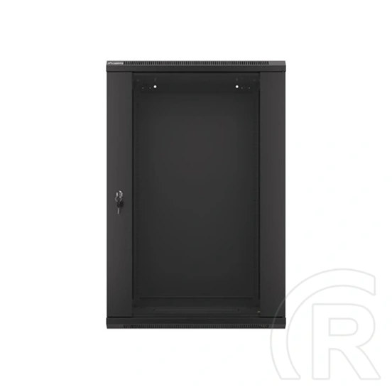 Lanberg fali rackszekrény (19", 18U, 600x450 mm, üvegajtó, lapraszerelt, fekete)