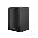 Lanberg fali rackszekrény (19", 18U, 600x600 mm, edzett üvegajtó, lapraszerelt, fekete)
