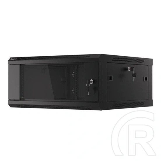 Lanberg fali rackszekrény (19", 4U, lapraszerelt, 600x600 mm, fekete)