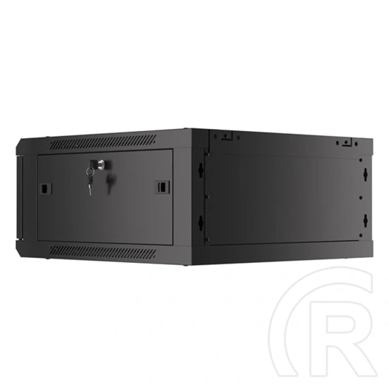 Lanberg fali rackszekrény (19", 4U, lapraszerelt, 600x600 mm, fekete)