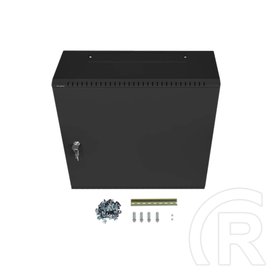 Lanberg fali rackszekrény (19", 6U+3U, 540x200 mm, alacsony profil, összeszerelt, fekete)