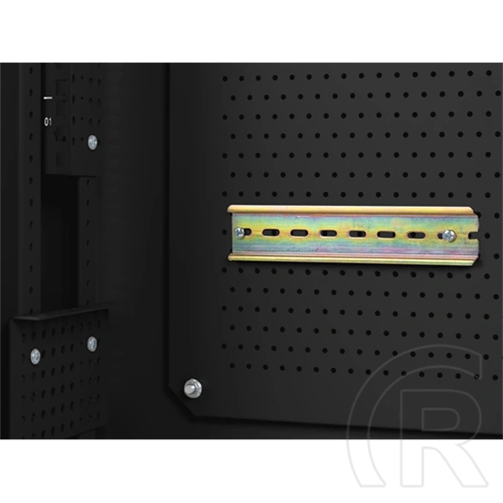 Lanberg fali rackszekrény (19", 6U+3U, 540x200 mm, alacsony profil, összeszerelt, fekete)