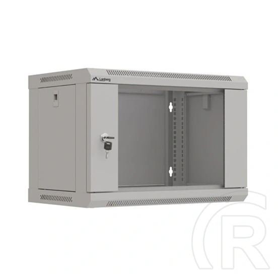 Lanberg fali rackszekrény (19", 6U, 540x350 mm, lapraszerelt, üvegajtó, szürke)