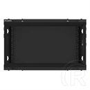 Lanberg fali rackszekrény (19", 6U, 600mm mély, lapraszerelt, edzett üveg első ajtó, fekete)